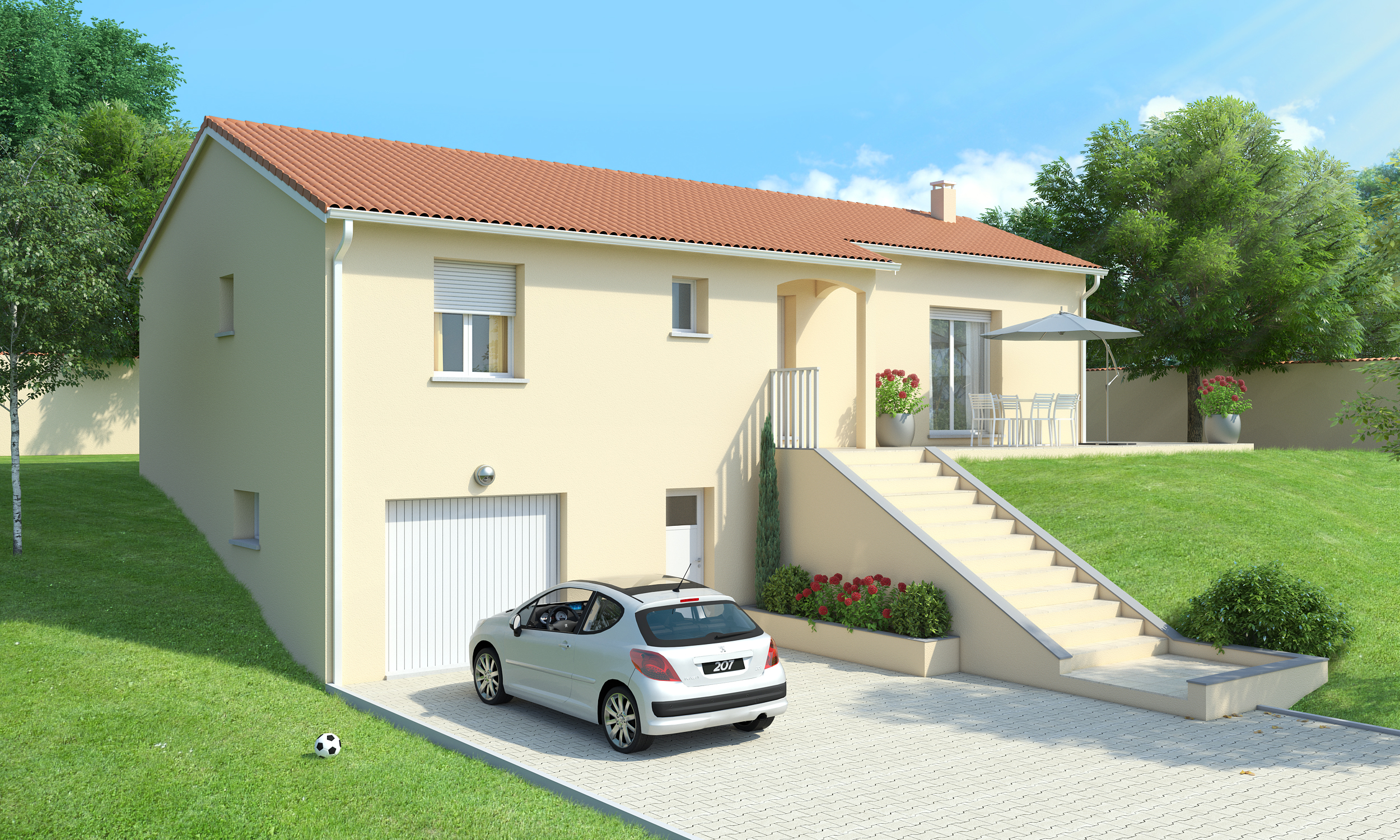 plan maison plain pied sous sol complet