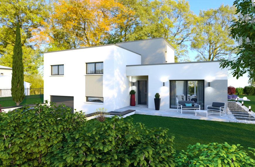 PERLE, maison sous-sol avec toiture terrasse, 3 chambres