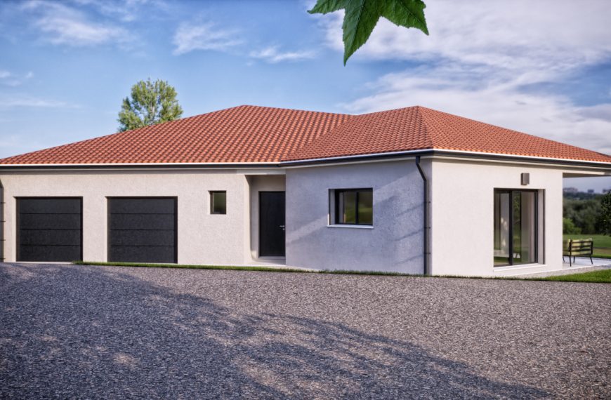 Plain-pied – Maison asymétrique et contemporaine