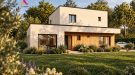 Maison moderne dans la lumière dorée