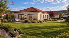 Maison contemporaine au jardin méditerranéen 4 pans
